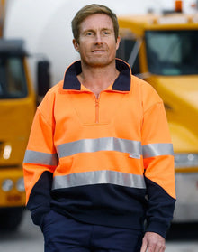 Mens High Visibility Long Sleeve Fleecy Sweat SW14 - PrintaPromo