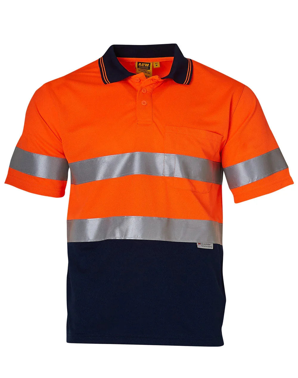 High Visibility Short Sleeve Safety Polo 3M Reflective Tapes SW17A - PrintaPromo