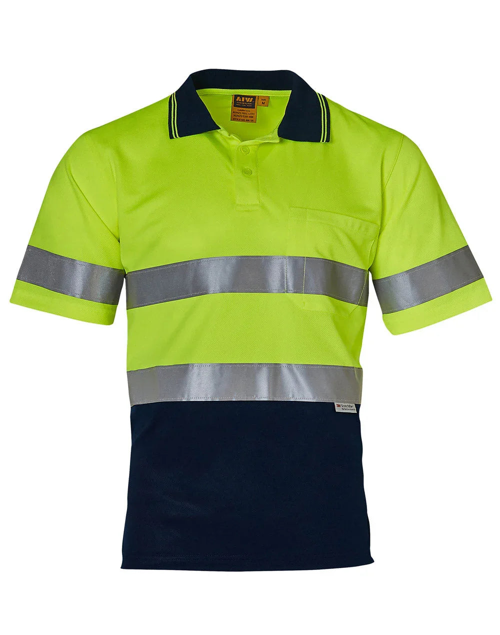 High Visibility Short Sleeve Safety Polo 3M Reflective Tapes SW17A - PrintaPromo