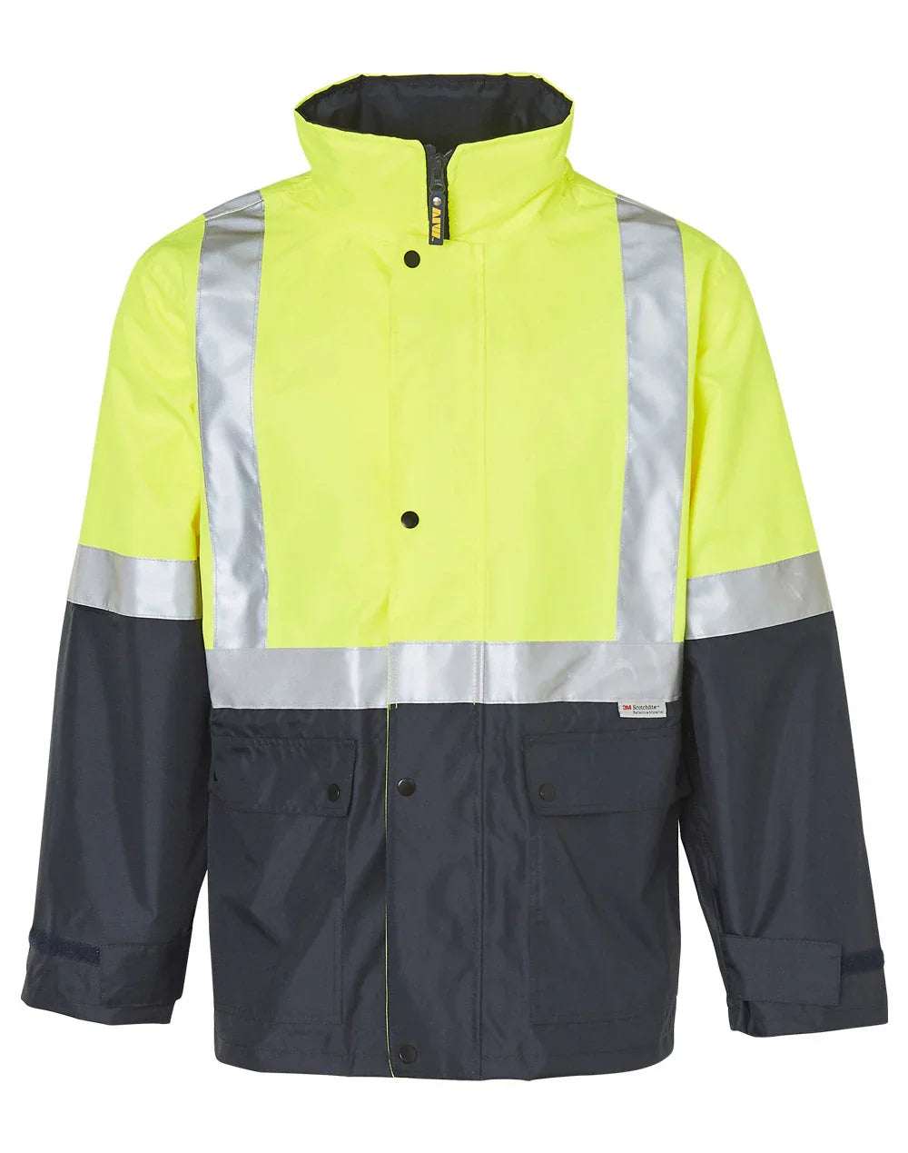 Hi-Vis Two Tone Rain Proof Safety Jacket With Mesh Lining and 3M Scotchlite Reflective Tapes SW18A - PrintaPromo