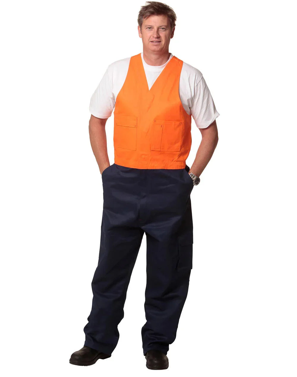 Mens Action Back Overall in Heavy Cotton Pre-shrunk Drill SW201 - PrintaPromo