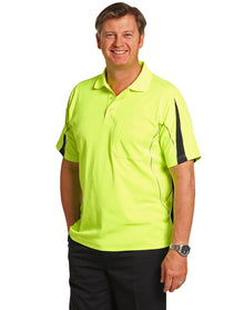 Mens TrueDry® Hi-Vis Polo with Reflective Piping SW25A - PrintaPromo