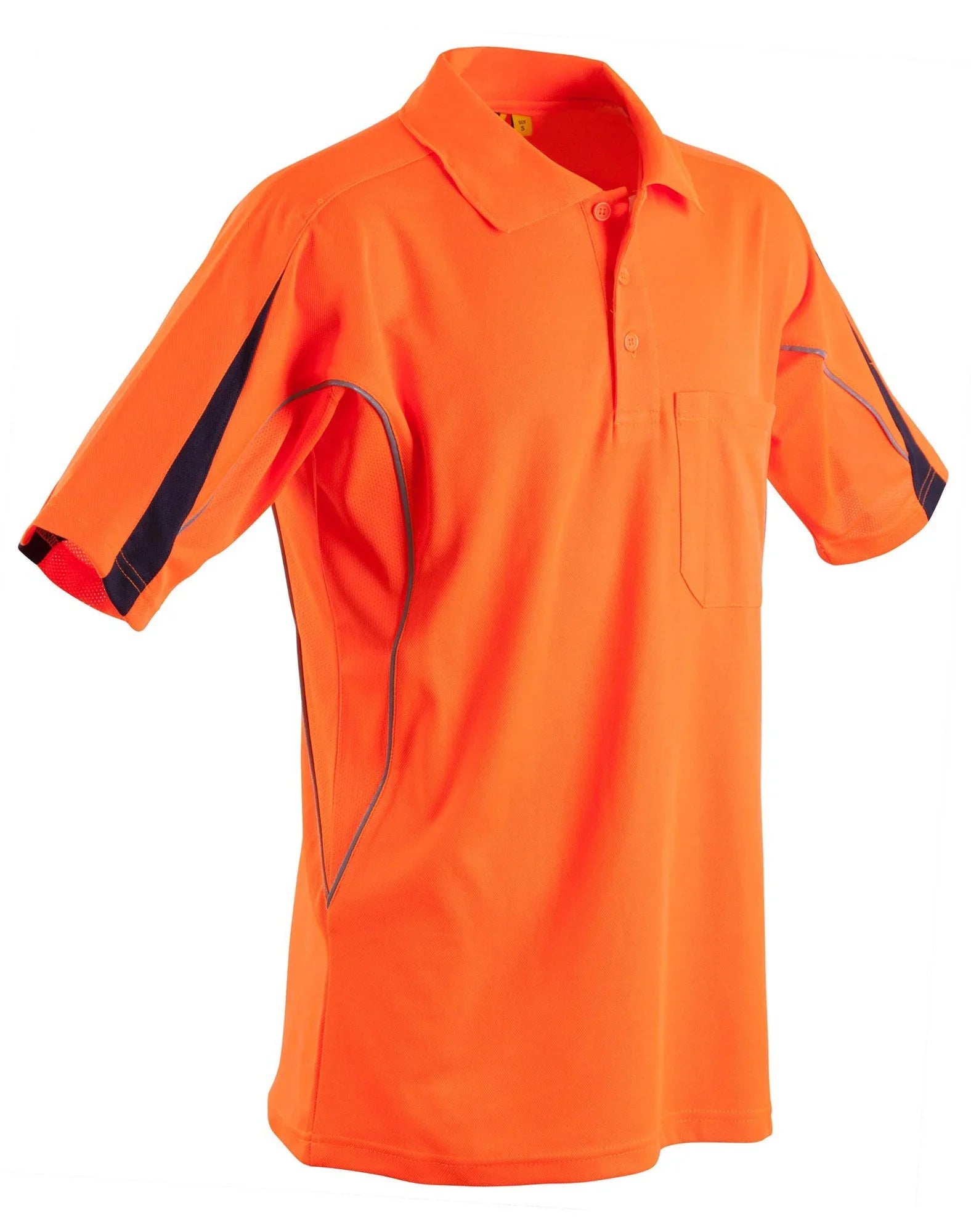 Mens TrueDry® Hi-Vis Polo with Reflective Piping SW25A - PrintaPromo