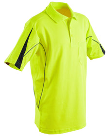 Mens TrueDry® Hi-Vis Polo with Reflective Piping SW25A - PrintaPromo