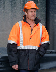 High Visibility Two Tone Jacket with Quilt Lining and 3M Tapes SW28A - PrintaPromo