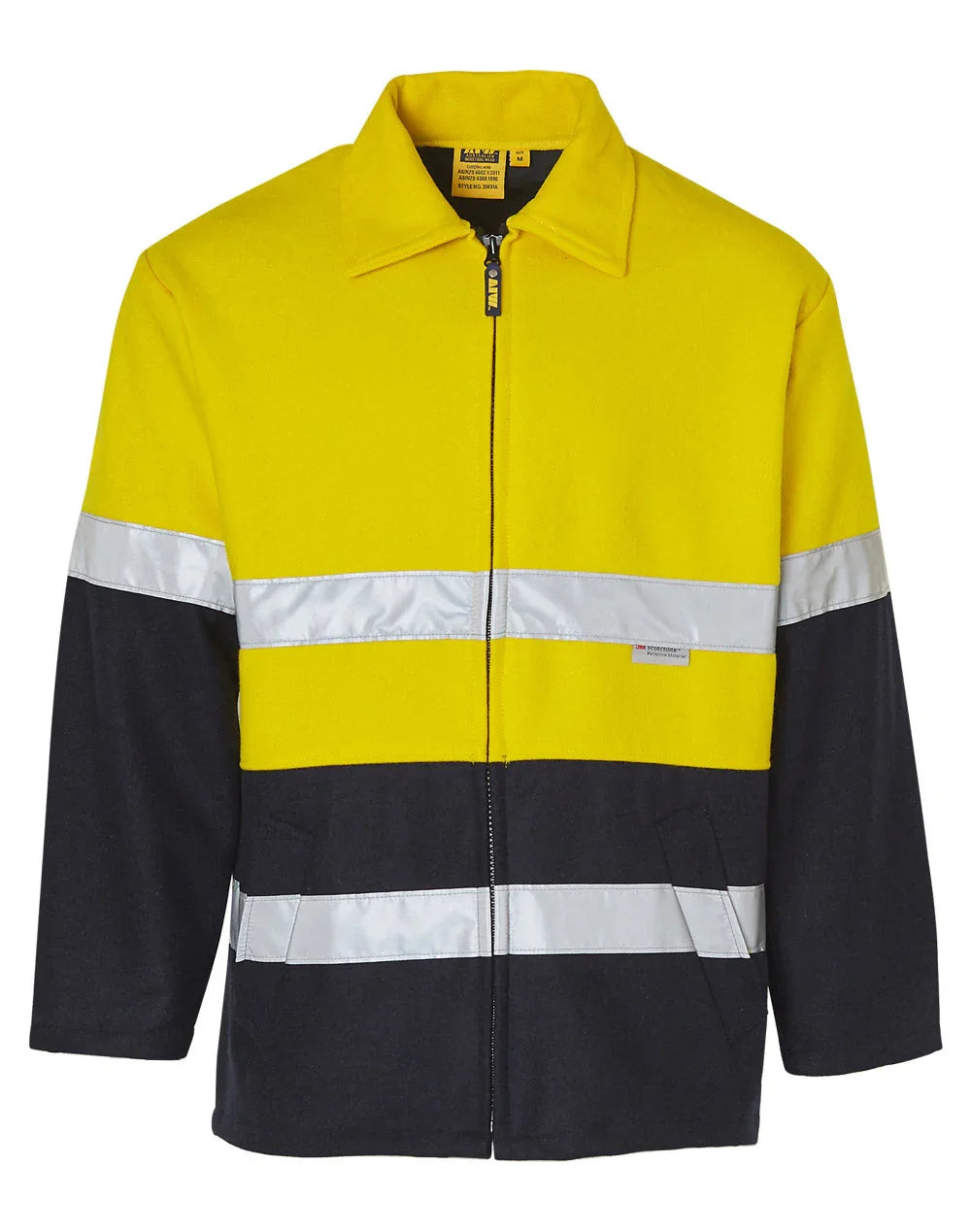 Hi-Vis Two Tone Bluey Safety Jacket with 3M SW31A - PrintaPromo
