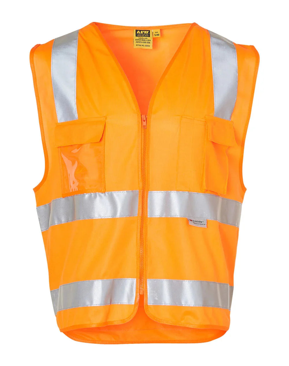High Visibility Safety Vest with chest pockets and 3M Tapes SW42 - PrintaPromo