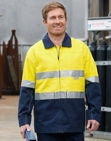 High Visibility Cotton Jacket With 3M Reflective Tapes SW46 - PrintaPromo