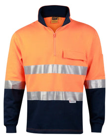 Hi-Vis Two Tone Cotton Fleecy Sweat 3M Reflective Tapes SW48 - PrintaPromo