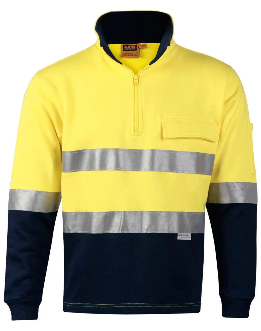 Hi-Vis Two Tone Cotton Fleecy Sweat 3M Reflective Tapes SW48 - PrintaPromo