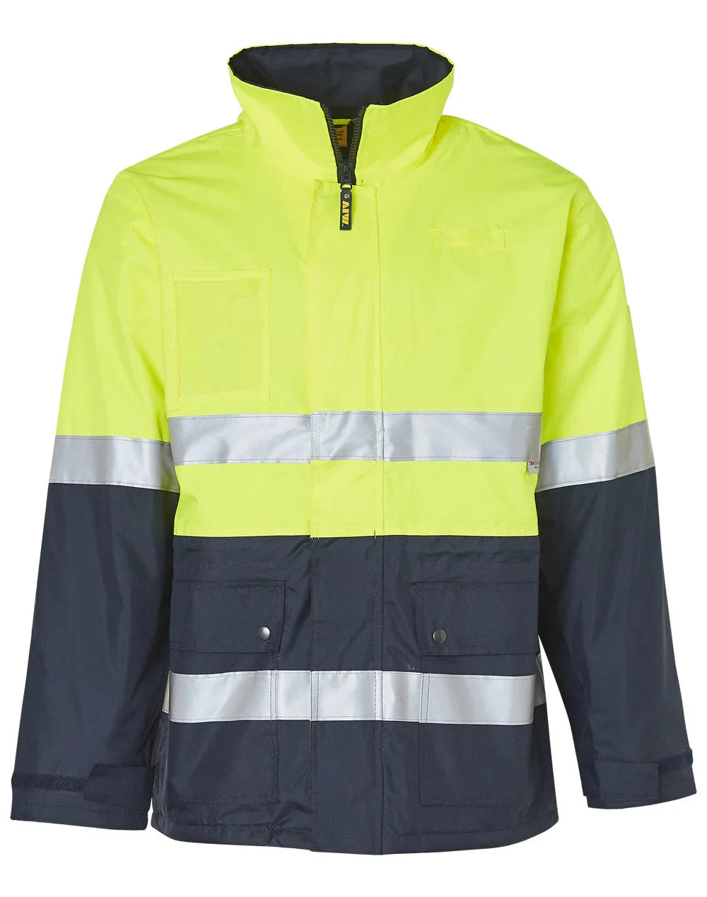 Hi-Vis Long Line Safety Jacket With Polar Fleece Lining and 3M Reflective Tapes SW50 - PrintaPromo