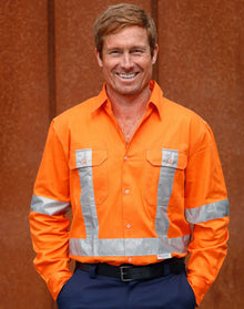 Mens High Visibility Regular Weight Long Sleeve Drill Shirt SW56 - PrintaPromo