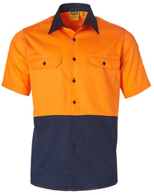 Mens High Visibility Cool-Breeze Cotton Twill Safety Shirt SW57 - PrintaPromo