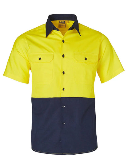 Mens High Visibility Cool-Breeze Cotton Twill Safety Shirt SW57 - PrintaPromo