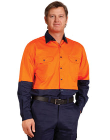 Mens High Visibility Cool-Breeze Cotton Twill Safety Shirt SW58 - PrintaPromo
