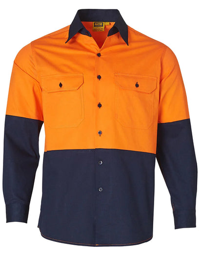 Mens High Visibility Cool-Breeze Cotton Twill Safety Shirt SW58 - PrintaPromo