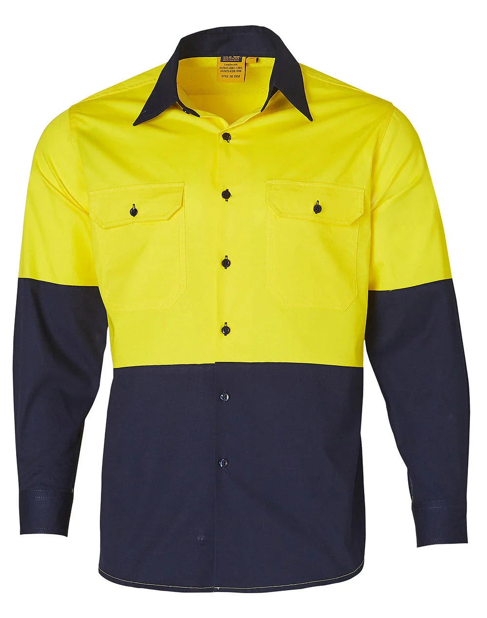 Mens High Visibility Cool-Breeze Cotton Twill Safety Shirt SW58 - PrintaPromo