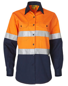 Ladies High Visibility Cool-Breeze Cotton Twill Safety Shirt with 3M Tapes SW65 - PrintaPromo