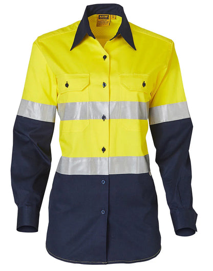 Ladies High Visibility Cool-Breeze Cotton Twill Safety Shirt with 3M Tapes SW65 - PrintaPromo