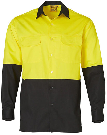 Mens High Visibility Cotton Twill Safety Shirt SW67 - PrintaPromo