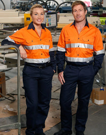 High Visibility Cotton Twill Safety Shirt with Reflective 3M Tapes SW68 - PrintaPromo