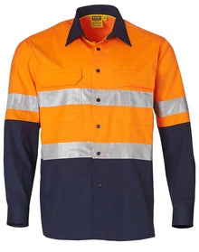 Mens High Visibility Cotton Rip-Stop Safety Shirts with 3M Tape SW69 - PrintaPromo