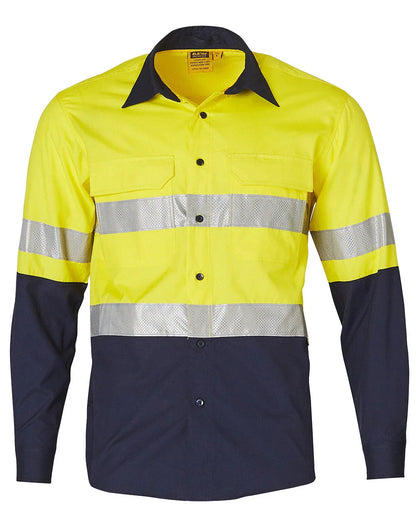 Mens High Visibility Cotton Rip-Stop Safety Shirts with 3M Tape SW69 - PrintaPromo