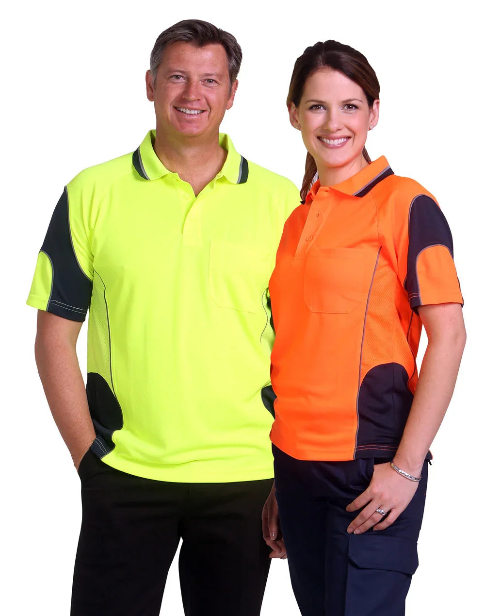 Unisex CoolDry® Hi-Vis Mini Waffle Safety Polo SW71 - PrintaPromo