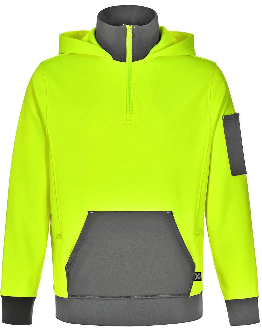 Unisex Hi Vis ¼ Zip Premium Fleece Hoodie - PrintaPromo