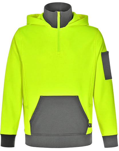 Unisex Hi Vis ¼ Zip Premium Fleece Hoodie - PrintaPromo