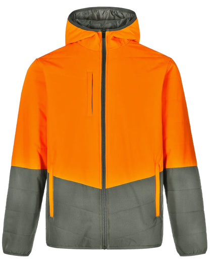 Unisex Hi Vis Modern Styling Hooded Puffer Jacket - PrintaPromo
