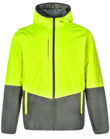 Unisex Hi Vis Modern Styling Hooded Puffer Jacket - PrintaPromo
