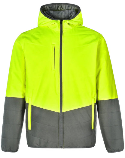 Unisex Hi Vis Modern Styling Hooded Puffer Jacket - PrintaPromo