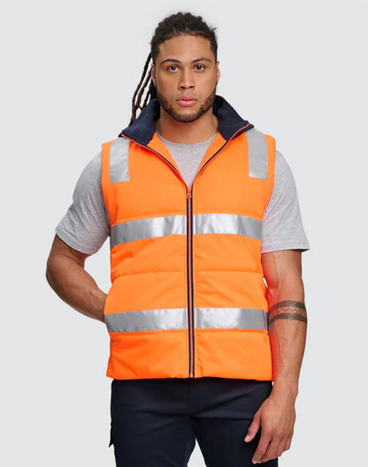 Unisex Hi Vis Hooded Puffer Vest - PrintaPromo
