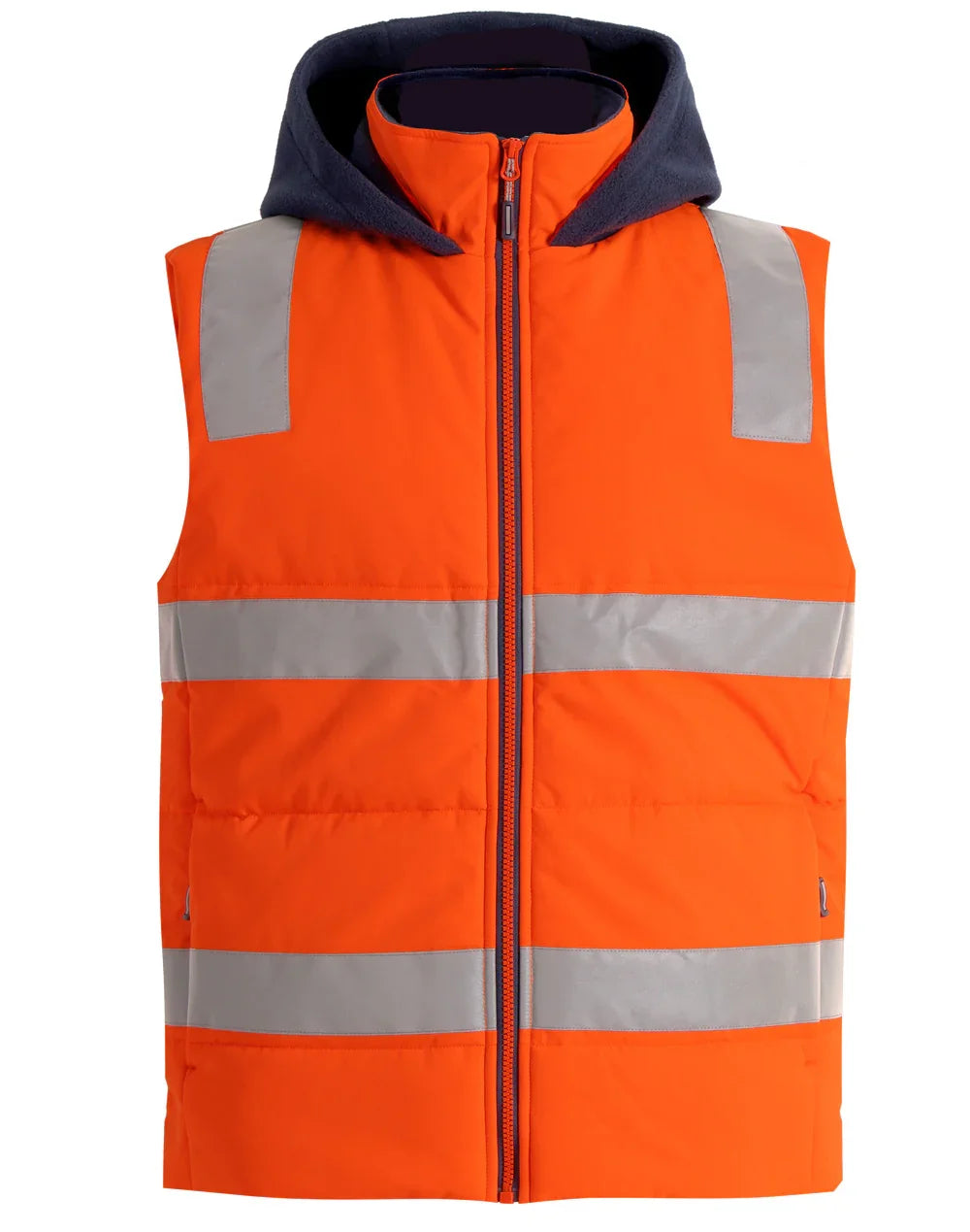 Unisex Hi Vis Hooded Puffer Vest - PrintaPromo