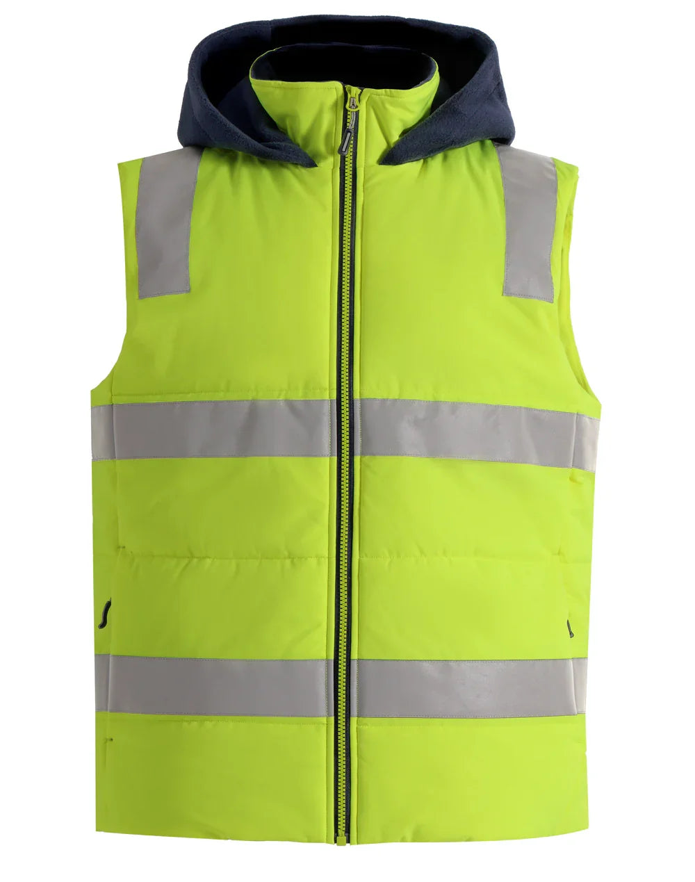 Unisex Hi Vis Hooded Puffer Vest - PrintaPromo