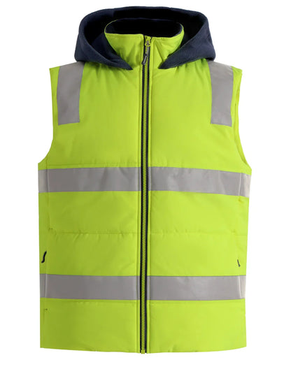 Unisex Hi Vis Hooded Puffer Vest - PrintaPromo
