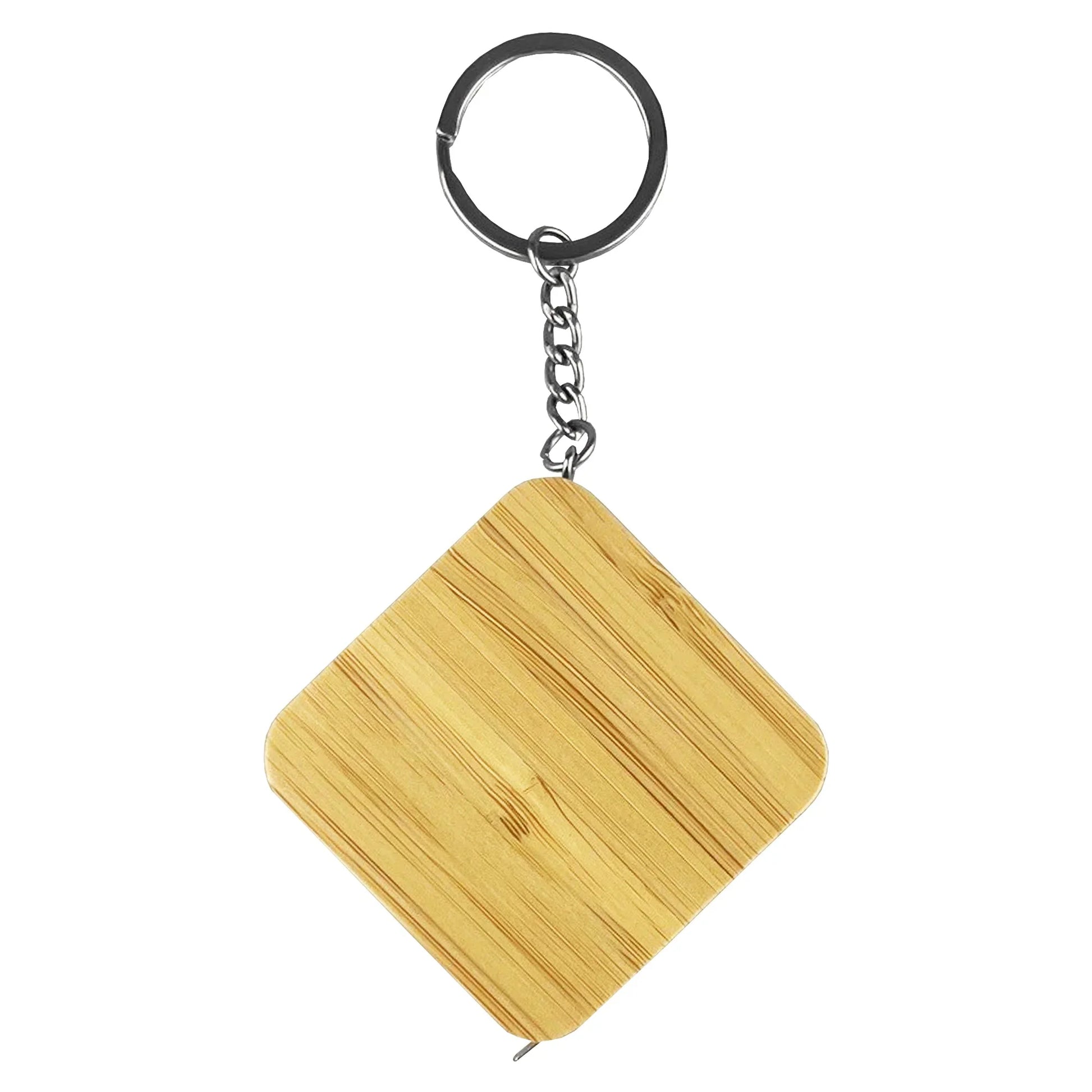 Bamboo Tape Measure Key Ring - PrintaPromo