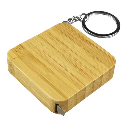 Bamboo Tape Measure Key Ring - PrintaPromo