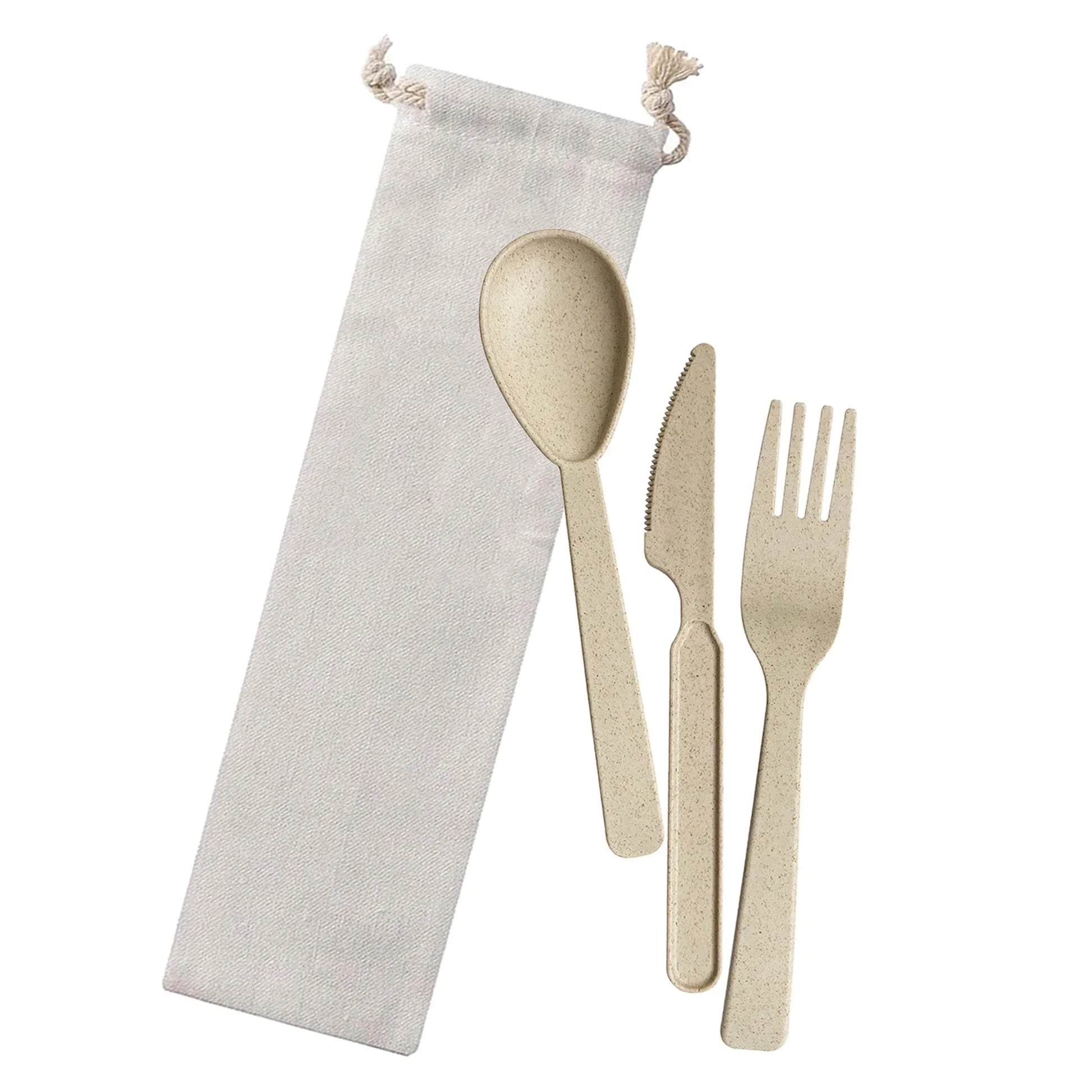 Wheat Straw Utensils In Bag - PrintaPromo
