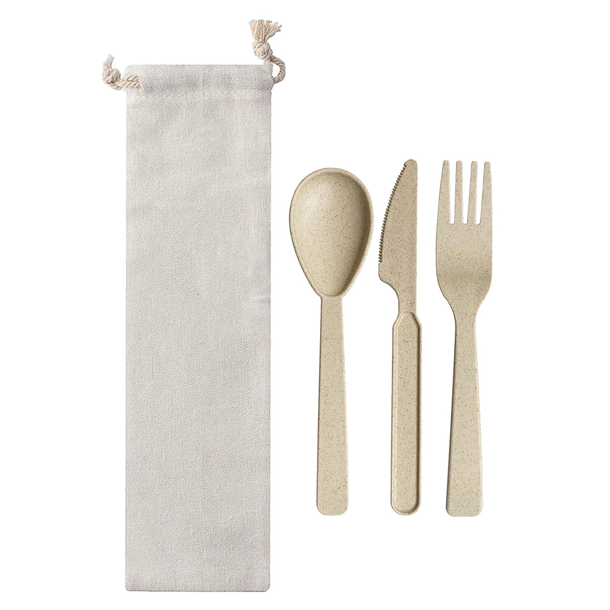 Wheat Straw Utensils In Bag - PrintaPromo