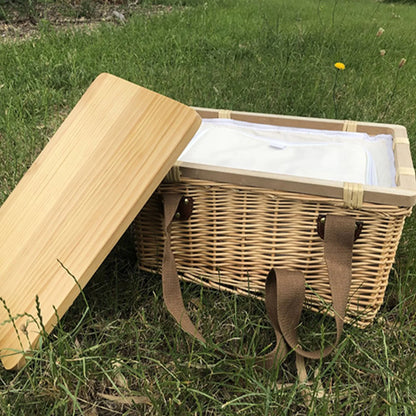 Gold Coast Wicker Picnic Cooler Basket Square - PrintaPromo