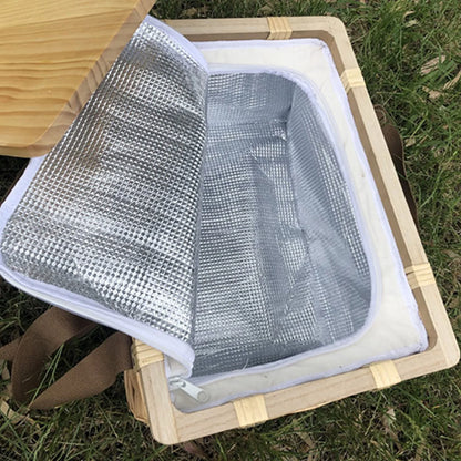 Gold Coast Wicker Picnic Cooler Basket Square - PrintaPromo
