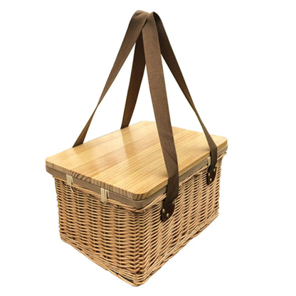 Gold Coast Wicker Picnic Cooler Basket Square - PrintaPromo