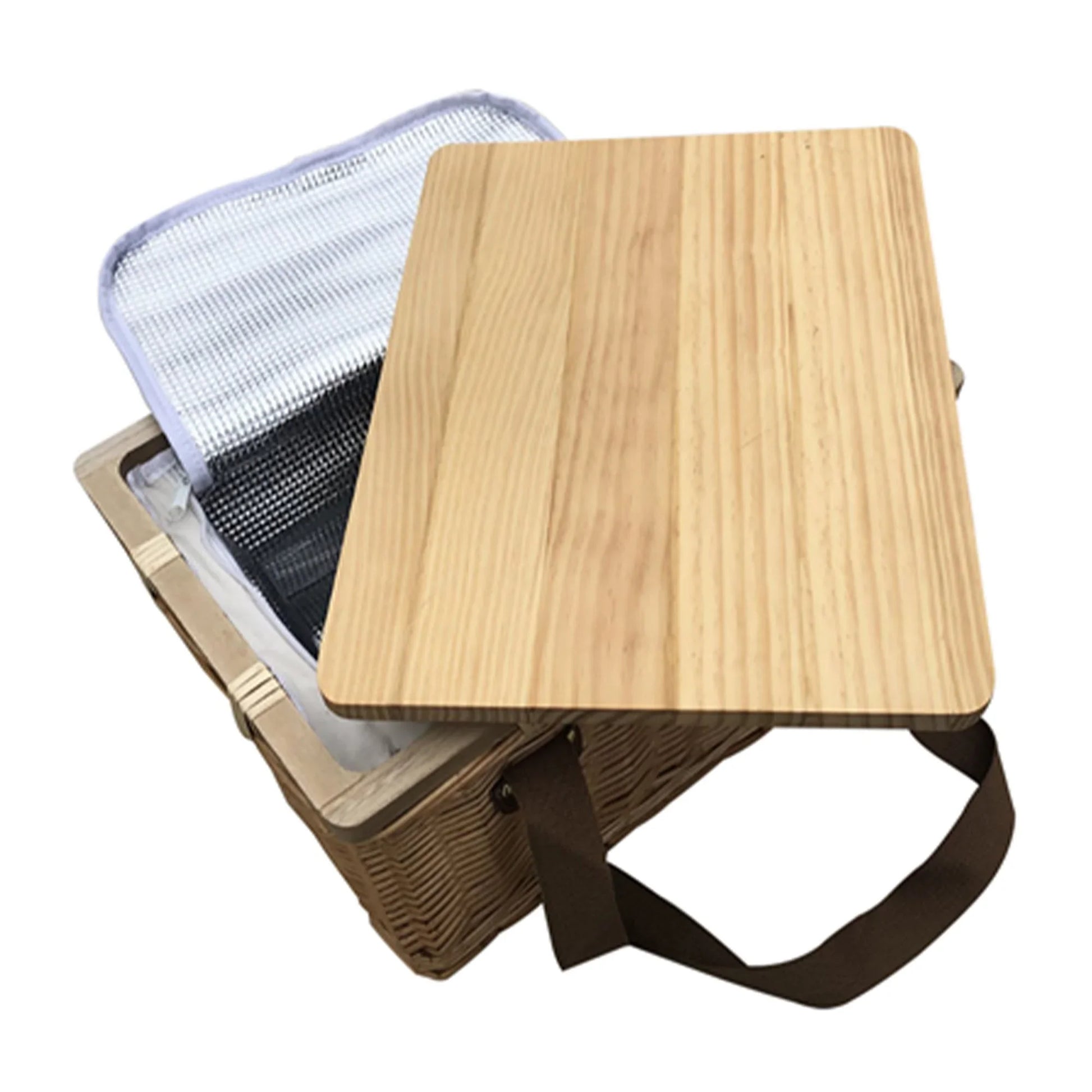 Gold Coast Wicker Picnic Cooler Basket Square - PrintaPromo