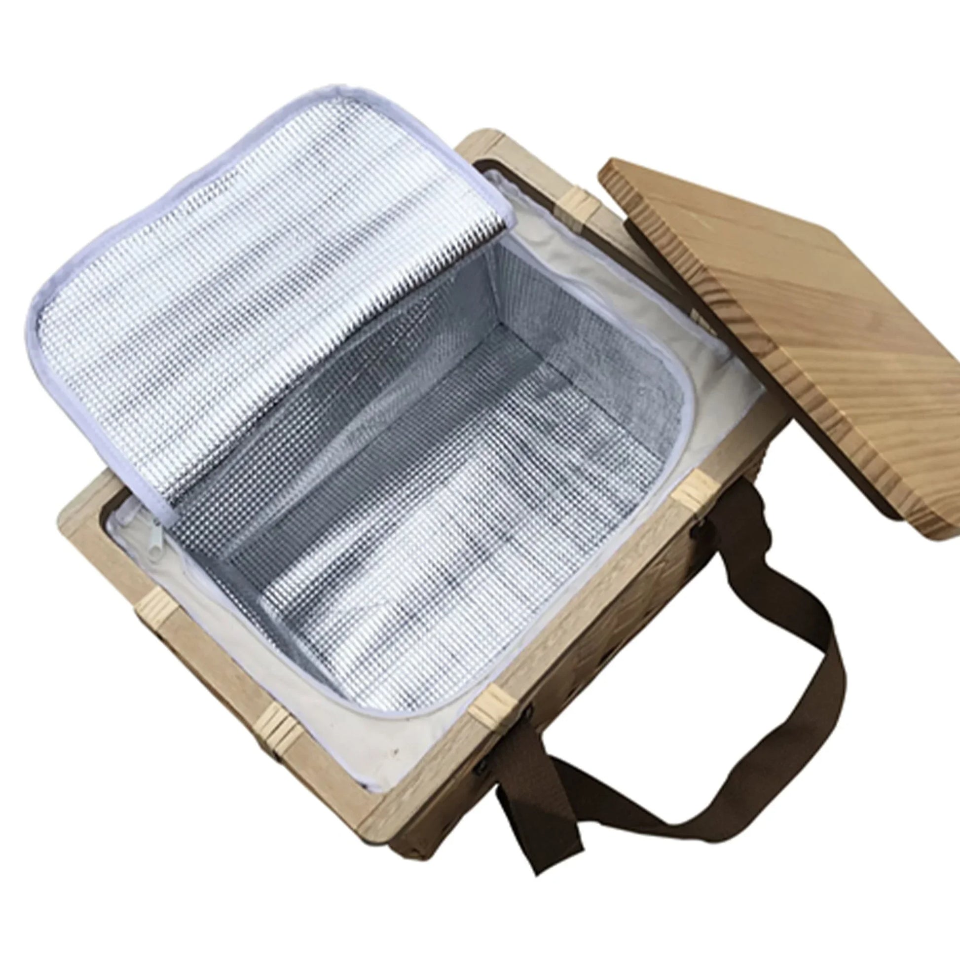 Gold Coast Wicker Picnic Cooler Basket Square - PrintaPromo