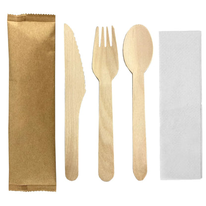 4pcs Wooden Cutlery Set - PrintaPromo