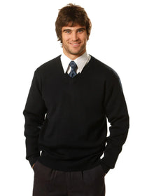 V-Neck Wool/Acrylic Knit Long Sleeves Jumper WJ01 - PrintaPromo