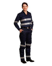 Ladies Heavy Cotton Pre-Shrunk Drill Pants with 3M Reflective Tape WP15HV - PrintaPromo