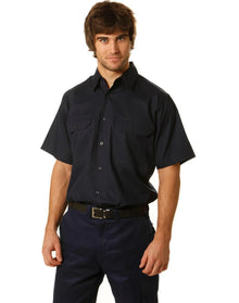 Cotton Drill Short Sleeve Work Shirt WT03 - PrintaPromo